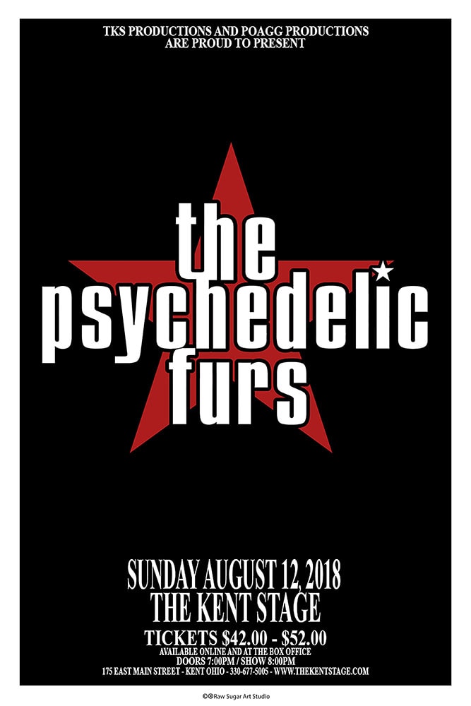 The Psychedelic Furs 2018 Kent Stage Concert Poster