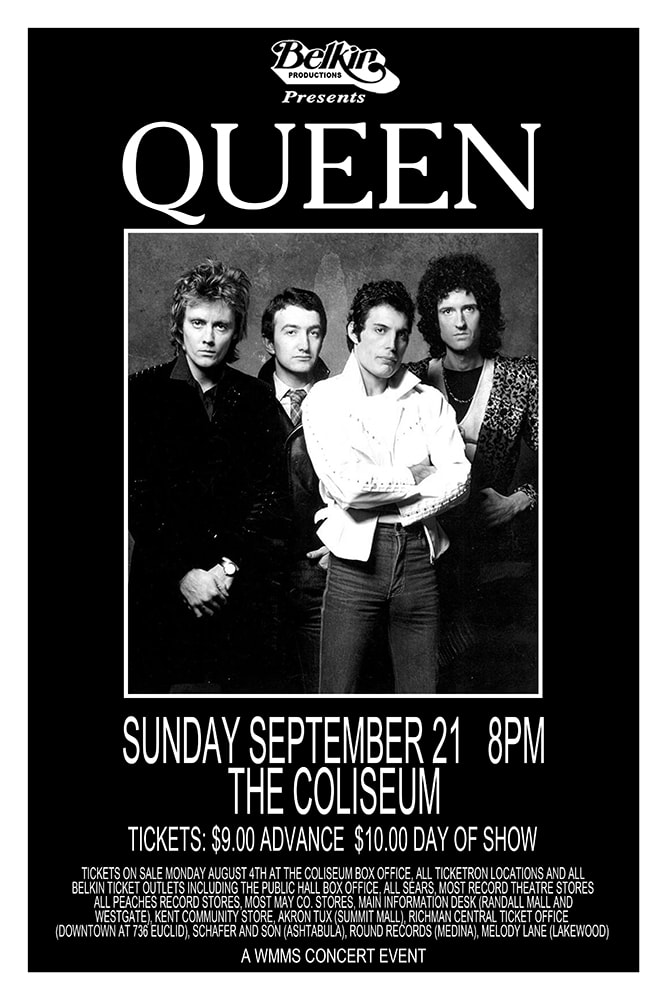 Queen 1980 The Coliseum Richfield Concert Poster