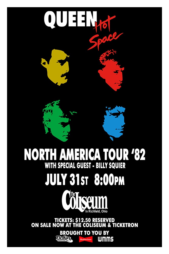Queen Hot Space North America Tour 1982 The Coliseum Richfield Concert Poster