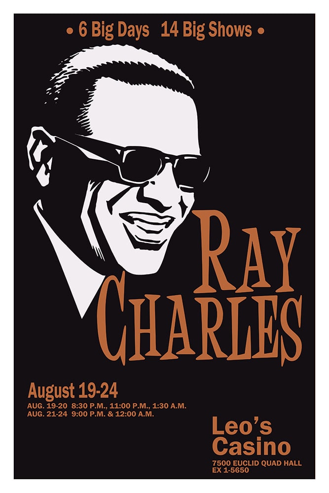 Ray Charles 1966 Leo's Casino Cleveland Concert Poster
