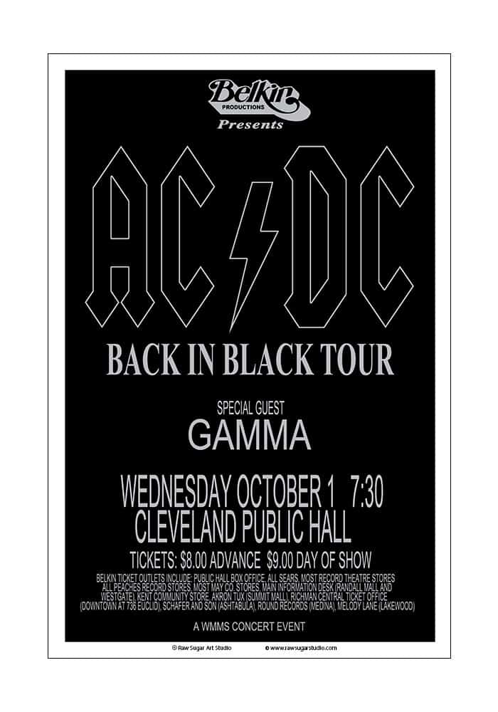 AC/DC 1980 Concert Poster