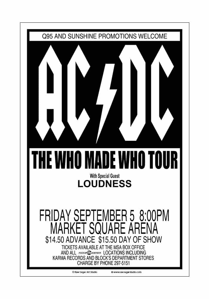 AC/DC 1986 Concert Poster